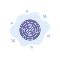 Complexity Business Challenge Concept Labyrinth Logic Maze Blue Icon on Abstract Cloud Background vector