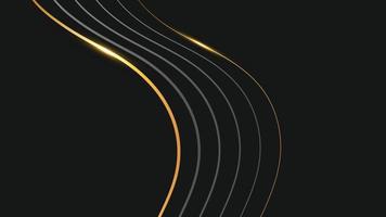 Abstract golden lines black background. Black and Golden modern abstract background vector