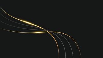 Abstract golden lines black background. Black and Golden modern abstract background vector