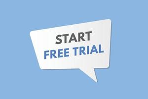 start free trial text Button. start free trial Sign Icon Label Sticker Web Buttons vector