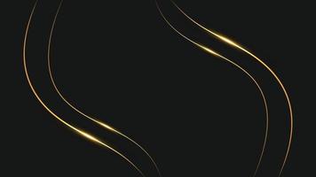 Abstract golden lines black background. Black and Golden modern abstract background vector