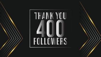 Thank you 400 followers congratulation template banner. four hundred followers celebration 400 subscribers template for social media vector