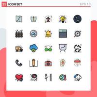 Filled line Flat Color Pack of 25 Universal Symbols of leaf technology christian innovation business Editable Vector Design Elements
