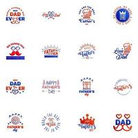 happy fathers day 16 Blue and red text design Vector calligraphy Typography poster Usable as background Editable Vector Design Elements