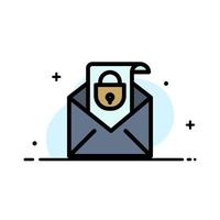 Mail Email Message Security  Business Flat Line Filled Icon Vector Banner Template