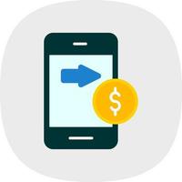 Send Money Mobile Vector Icon Design