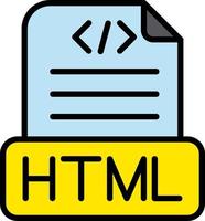 diseño de icono de vector de archivo html