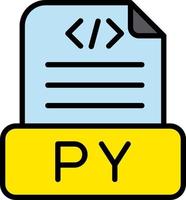 diseño de icono de vector de archivo python