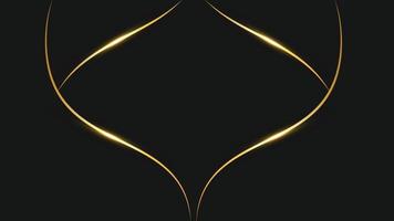 Abstract golden lines black background. Black and Golden modern abstract background vector