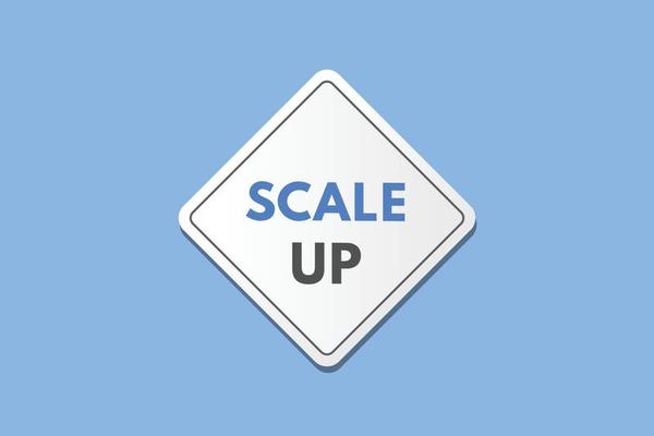 scale up text Button. scale up Sign Icon Label Sticker Web Buttons