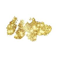 Golden Paint Glittering backdrop on a white background. Background with gold sparkles and glitter effect. Empty space for your text. Vector illustration