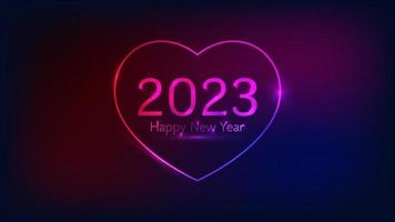 2023 Happy New Year neon background vector