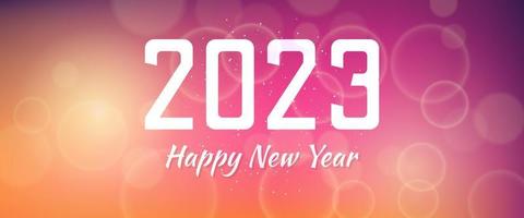 Happy new year 2023 incription on blurred background vector