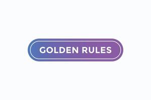 vectores de botones de reglas de oro. signo etiqueta discurso burbuja reglas de oro