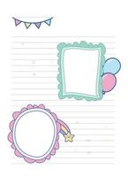 Cute Note Book Note Page vector