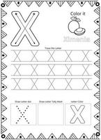 Alphabet Letter Tracing Coloring Page vector