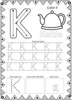 Alphabet Letter Tracing Coloring Page vector