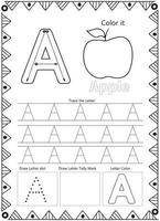 Alphabet Letter Tracing Coloring Page vector