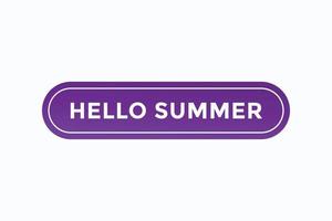 hello summer button vectors. sign label speech bubble hello summer vector