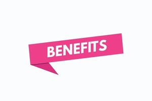 benefits button vectors. sign label speech bubble benefits vector