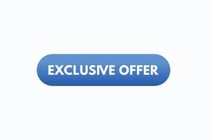 exclusive offer button vectors. sign label speech bubble exclusive offer vector