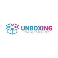 rainbow color unboxing template logo vector. vector