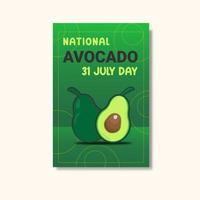 avocado day memorial poster vector. vector