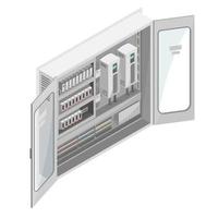 plc controller machine system box maintenance programmable logic controller in factory and production line isometric isolated vector