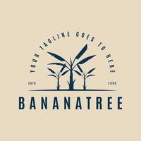 banana tree nature vintage logo vector illustration design