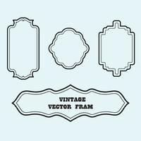 4 set vintage vector frame with background, Vintage price tag set. Retro label filigree line template.