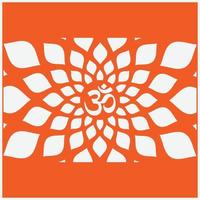 Om mandala design. Geometric circle design White background. om vector design in between circle leaf design.