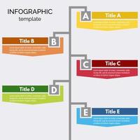 elementos de diseño infográfico de cinco pasos. plantilla de diseño infográfico paso a paso. ilustración vectorial vector