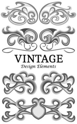 Set of vintage elements for design.