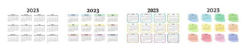 Calendar for 2023 isolated on a white background vector