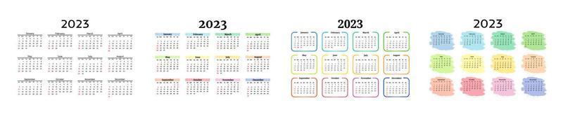 Calendar for 2023 isolated on a white background vector