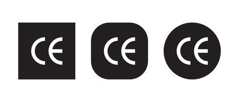 CE marking icon vector in clipart style