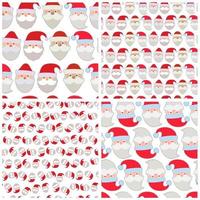 Set of seamless vector illustration of the faces of Santa Claus.