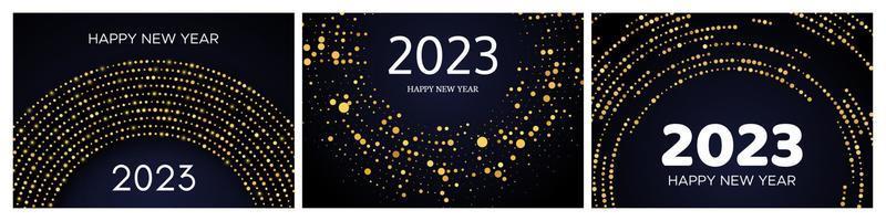 2023 Happy New Year of gold glitter pattern vector