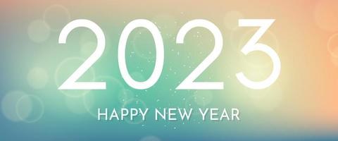 Happy new year 2023 incription on blurred background vector