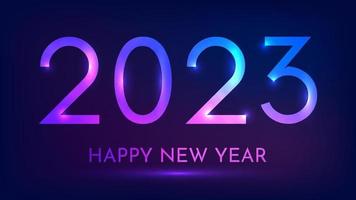 2023 Happy New Year neon background vector