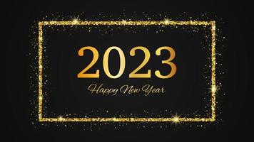 2023 Happy New Year gold background vector