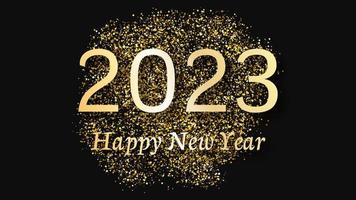 2023 Happy New Year gold background vector