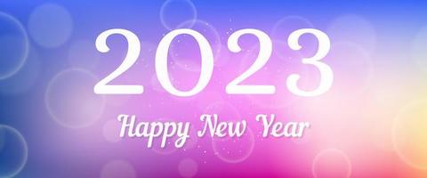 Happy new year 2023 incription on blurred background vector