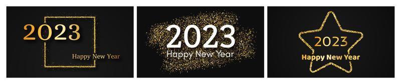 2023 feliz año nuevo fondo de oro vector