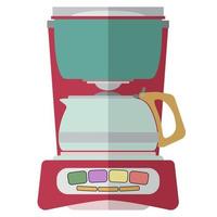 máquina de café aislada sobre fondo blanco. Máquina para hacer espresso que prepara dos tazas de café. ilustración vectorial vector