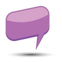 Purple cartoon comic balloon speech bubble without phrases and with shadow. Vector illustration.