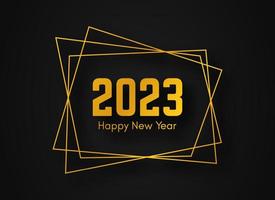 2023 Happy New Year gold geometric polygonal background vector