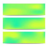 Smooth abstract blurred gradient green banners set. Abstract Creative multicolored background. Vector illustration