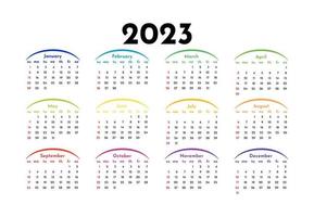 Calendar for 2023 isolated on a white background vector