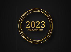 2023 Happy New Year gold geometric polygonal background vector